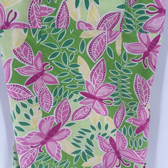 Lilly Pulitzer Dress Girls 8 Green Pink Floral Hawaiian Sundress Resort Vintage - Picture 11 of 14